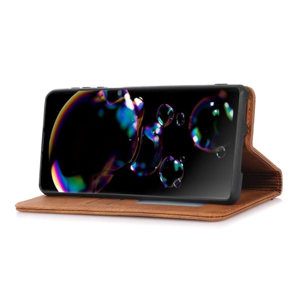 Plånboksfodral för Samsung Galaxy S26 Plus Magnetiskt Konstläder - Brun
