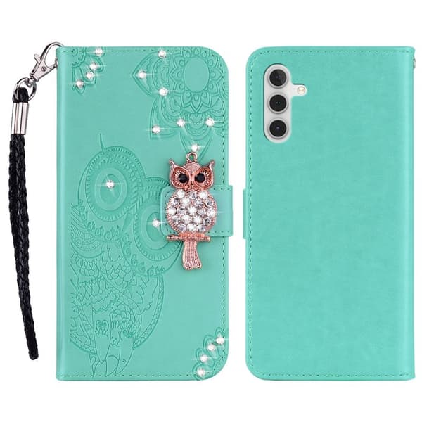 Plånboksfodral för Samsung Galaxy S26 Plus Konstläder med rem - Cyan