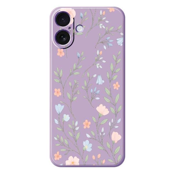 Mobilskal till iPhone 17 Rosa Blue Flowers Pattern TPU - Lila Lila