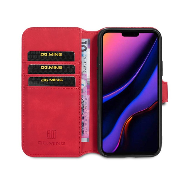DG.MING Plånboksfodral Konstläder för iPhone 11 Pro - Röd
