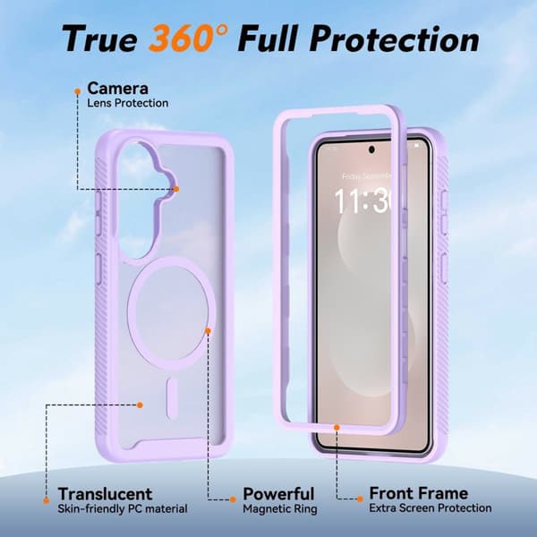 Mobilskal för Samsung Galaxy S26 Magnetiskt 2 i 1 PC + TPU - Lila
