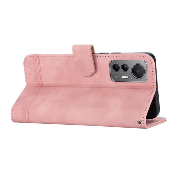 DIERFENG DF-03 Plånboksfodral för Xiaomi 12 Lite 5G Konstläder - Rosa