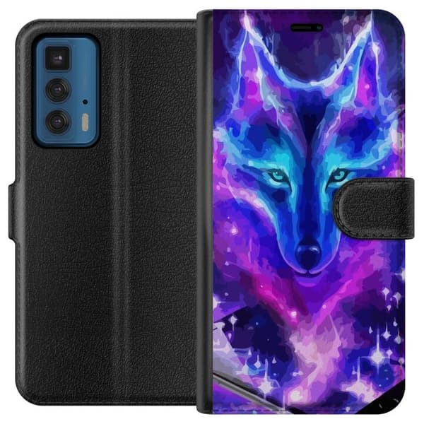 Plånboksfodral till Motorola Edge 20 Pro med Neon Varg