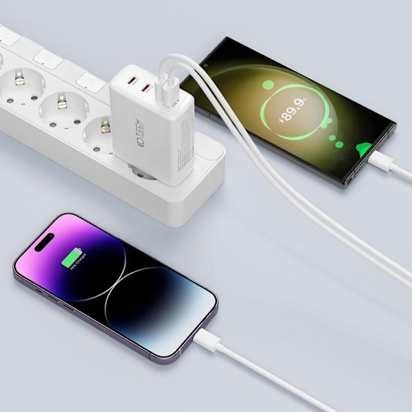 Tech-Protect 4-Port Väggladdare 3x USB-C/1x USB-A PD100W - Vit