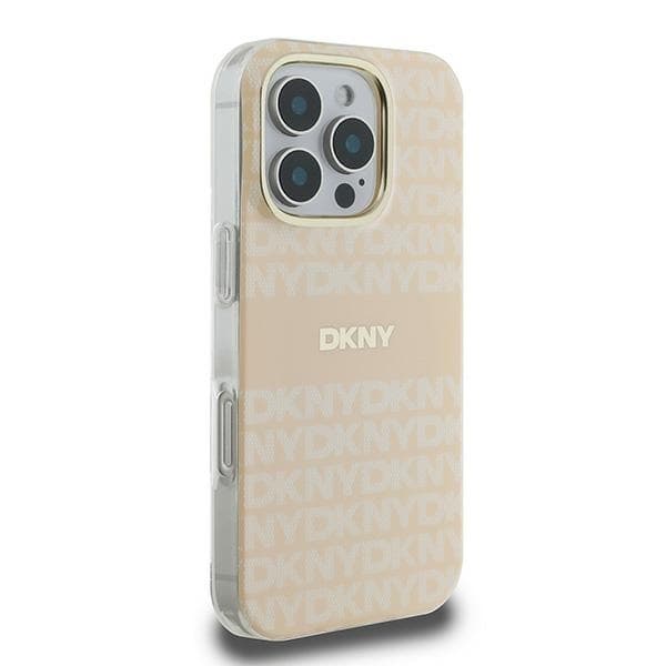 DKNY telefontaske til iPhone 16 Pro Max MagSafe Repeat Texture Stripe - Pink Rosa