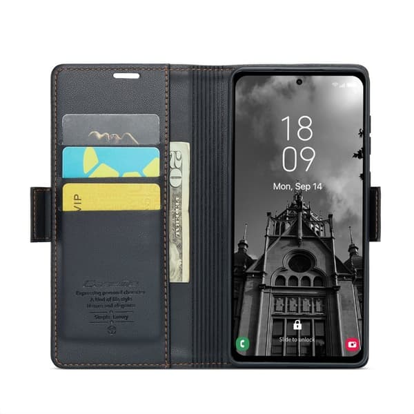 CASEME Plånboksfodral Konstläder för Samsung Galaxy A55 5G - Svart