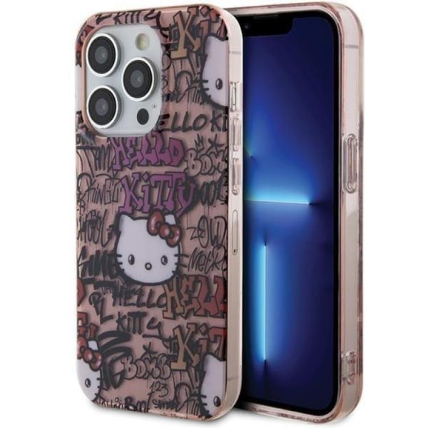 Hello Kitty iPhone 14 Pro Max Mobilcover IML Tags Graffiti - Pink