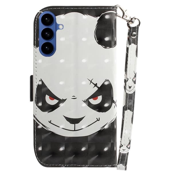 Plånboksfodral för Samsung Galaxy S26 Plus Mönstertryckt Konstläder Angry Panda