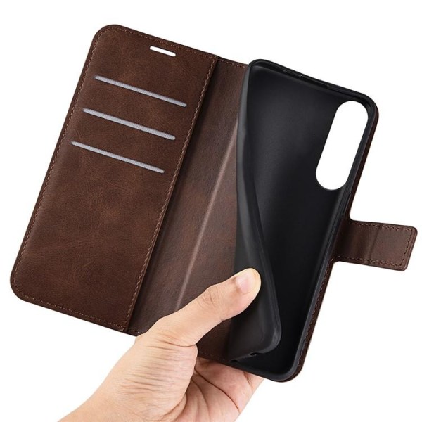 Sony Xperia 1 V Wallet Case Folio Flip Calf - Brun