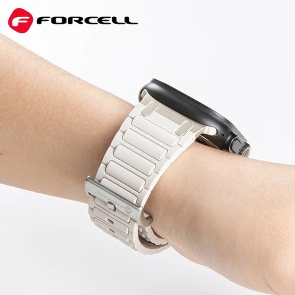 Forcell Apple Watch (42/44/45/49) Armband Silikon - Vit Vit