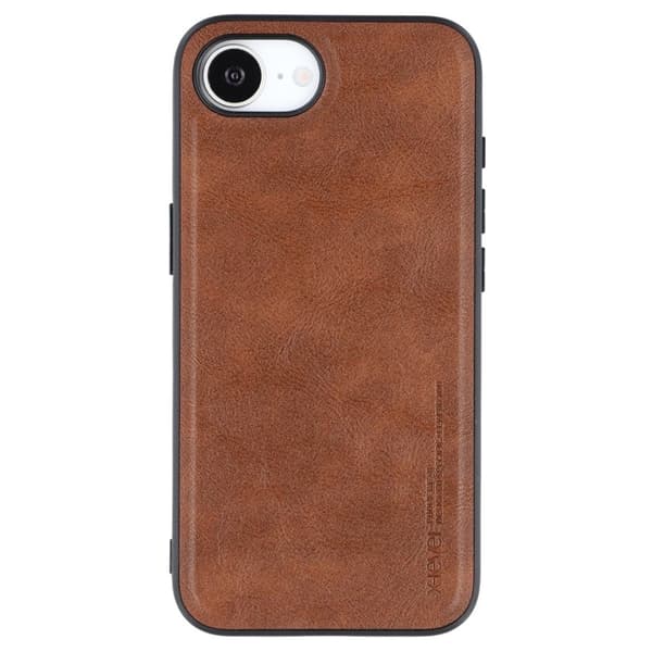 X-LEVEL Bojue-3 Mobilskal till iPhone 16e Läderbelagt PC+TPU Brun