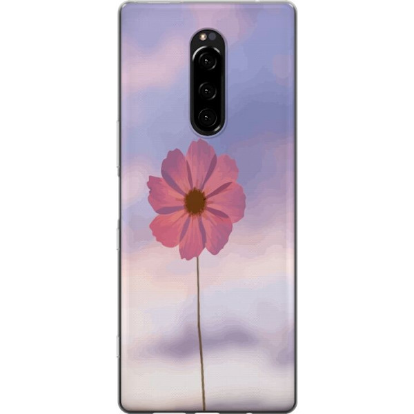 Mobilcover til Sony Xperia 1 med lyserød blomst
