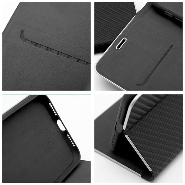 iPhone 17 Pro Max Plånboksfodral Luna Carbon - Svart Svart