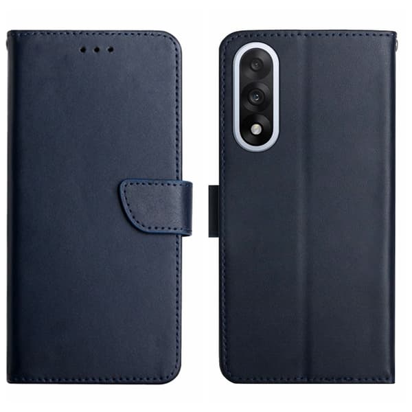 OnePlus Nord 5 Plånboksfodral Nappa textur Äkta läder - Blå Blå