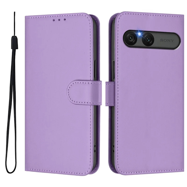 Sony Xperia 10 VII Plånboksfodral Solid color Konstläder - Lavender Lila
