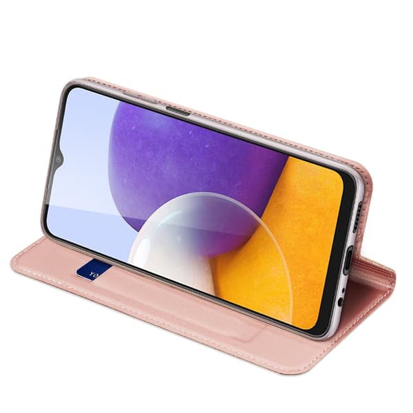 Dux Ducis - Skinpro Plånboksfodral Galaxy A22 5g - Rose Guld Gul