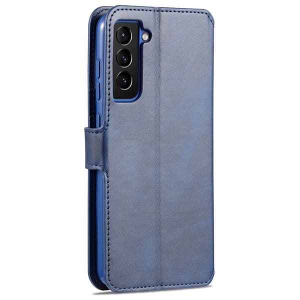 AZNS Samsung Galaxy S21 FE Plånboksfodral i Konstläder - Blå