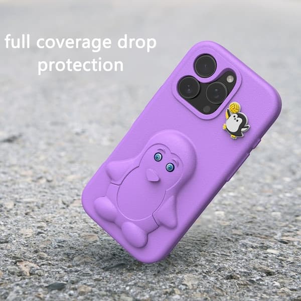 Penguin Mobilskal till iPhone 14 Pro Max Kickstand Stöttålig EVA - Lila