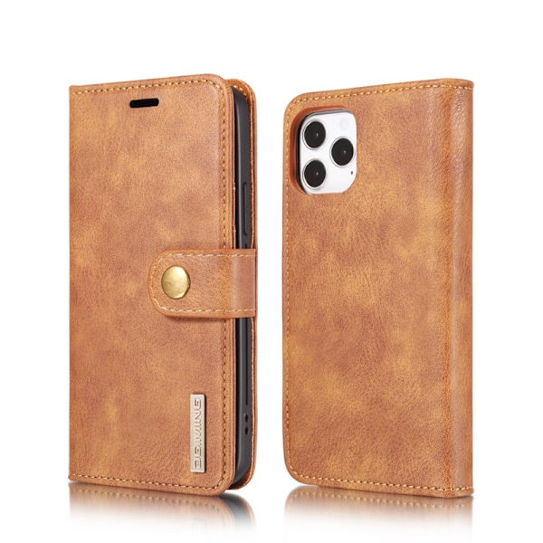 DG.MING 2-in-1 Läder Plånboksfodral + PC Baksida iPhone 12 Pro - Brun