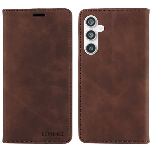 BETOPNICE 003 Plånboksfodral för Samsung Galaxy S23 FE Konstläder - Brun
