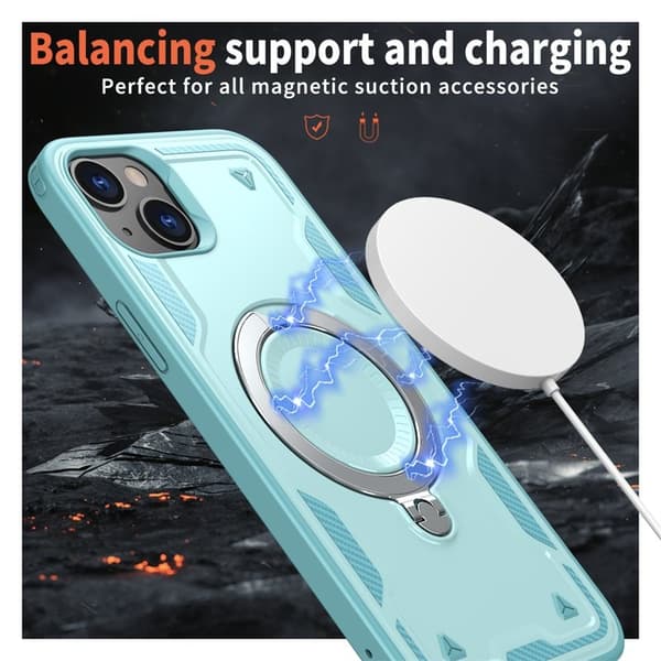Mobilskal till iPhone 14/13 Plast Militärskydd Kickstand - Blå