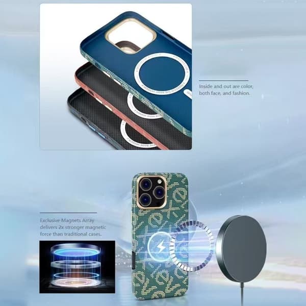 X-LEVEL Mobilskal till iPhone 16 Pro MagSafe PC + Metall Röd