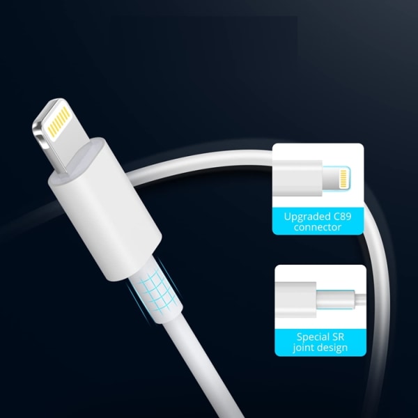 Lightning USB-C Kabel 1M - Hvid