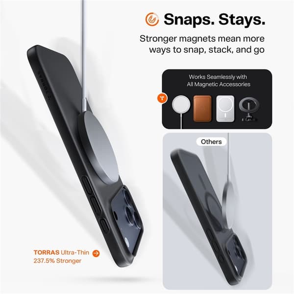 TORRAS Mobilskal till iPhone 17 Pro MagSafe Shockproof - Svart Svart