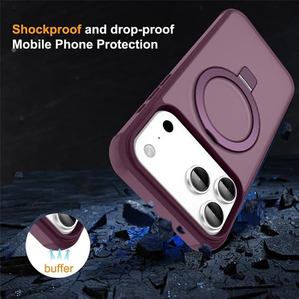 Mobilskal till iPhone 17 Pro Max MagSafe TPU+PC Kickstand - Vinröd Vinröd