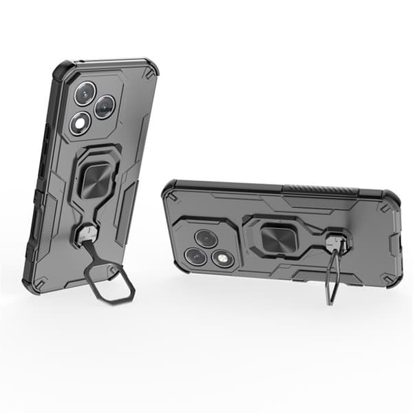 WANLONFENG Mobilskal till Honor 400 Lite Kickstand - Svart Svart