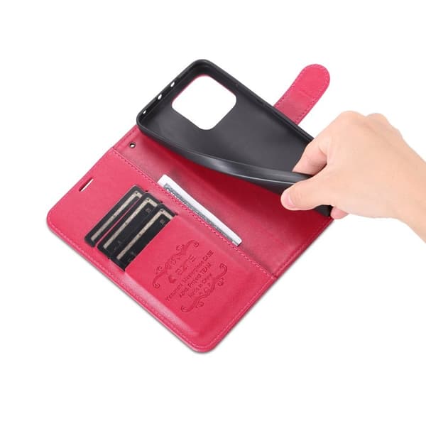 AZNS Xiaomi 13 5G Flip Plånboksfodral Konstläder - Röd