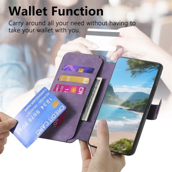 CASENEO För Nothing Phone (3a) Magnetiskt Plånboksfodral Konstläder - Lila