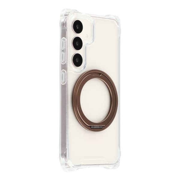 Mobilskal för Samsung Galaxy S26 Magnetiskt Ring Kickstand TPU + PC - Brun