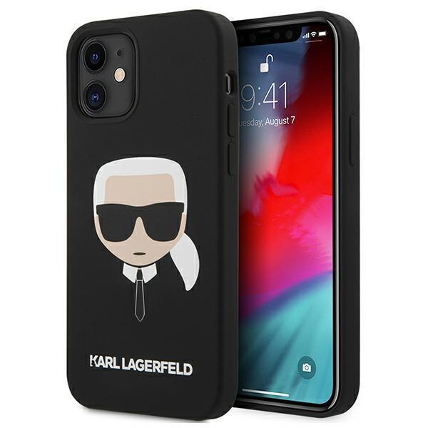 Karl Lagerfeld iPhone 12 Mini Skal Silikon Karl`s Head - Svart Svart