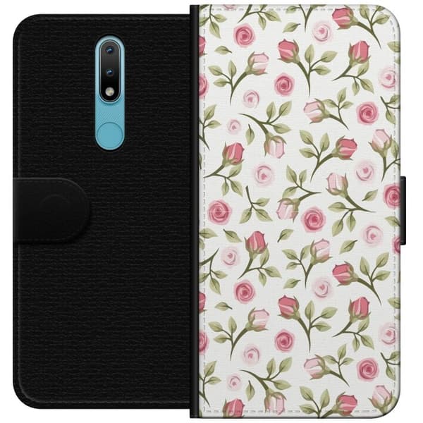 Pung Taske til Nokia 2.4 med Blomster