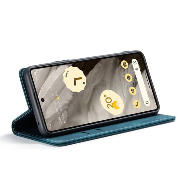 CASEME 013 Series Mobilskal till Google Pixel 7a Kortfack Konstläder Blå