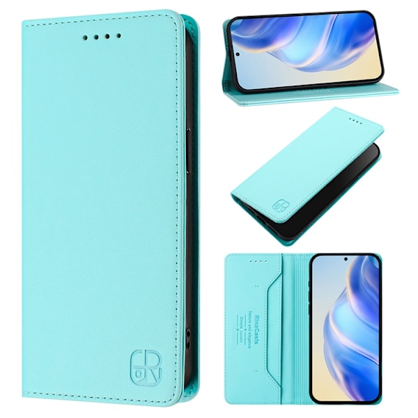 OnePlus 15 Plånboksfodral Rinacasis RFID-Skydd Konstläder Grön