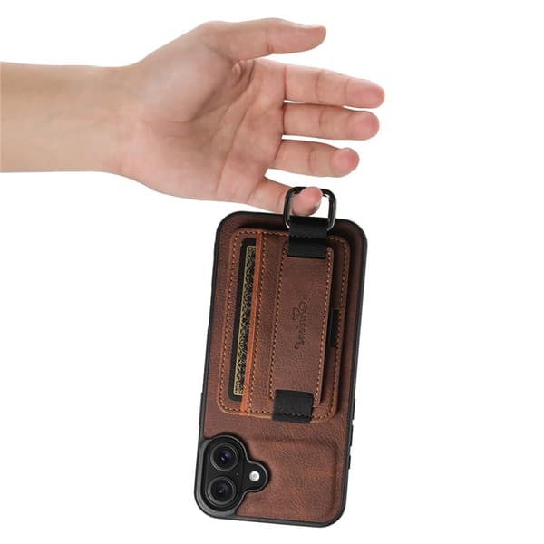 SUTENI Mobilskal till iPhone 16 Litchi Texture - Brun Brun