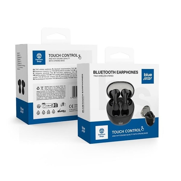 Blue Star Trådlösa In-Ear Hörlurar TWS BK99 - Svart