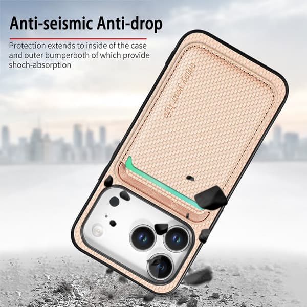 Mobilskal till iPhone 17 Pro Max Detachable Korthållare - Khaki Beige