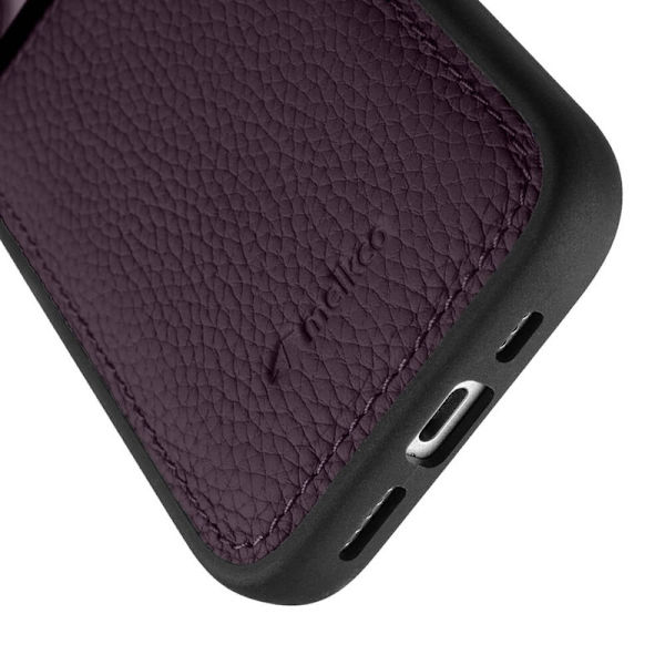 MELKCO Mobilskal till iPhone 16 Pro Max Äkta Läder PC Lila
