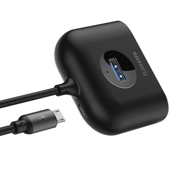 Baseus Square round 4 in 1 USB HUB Adapter - Svart Svart
