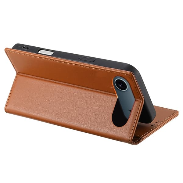 N.BEKUS iPhone Air Konstläder Plånboksfodral RFID-Skydd P3 - Brun Brun