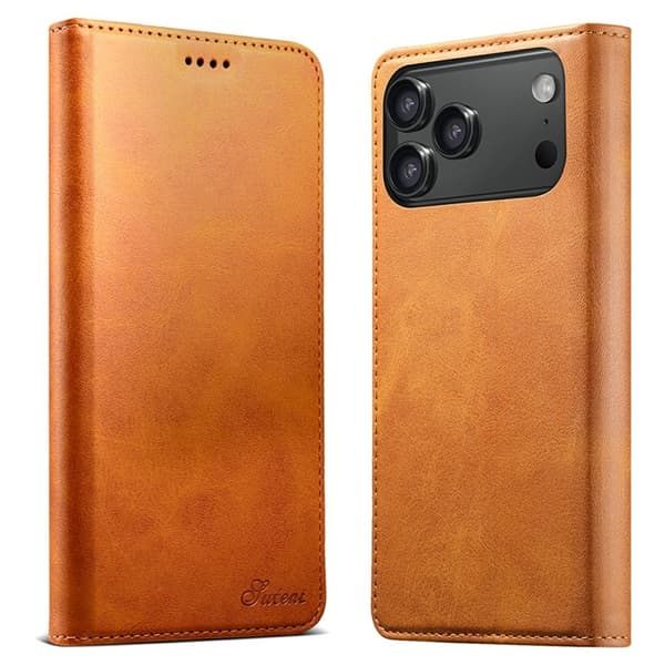 SUTENI iPhone 17 Pro Max Plånboksfodral Konstläder - Khaki Brun