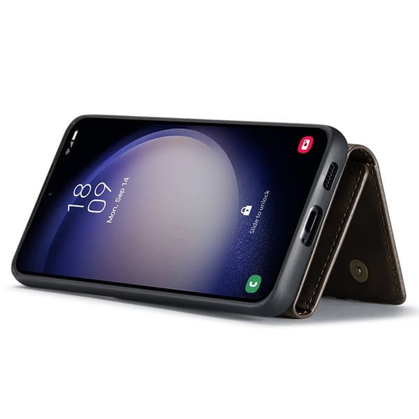 DG.MING Samsung Galaxy S23 FE Konstläder Plånboksfodral Brun