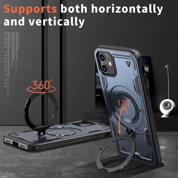 Mobilskal till iPhone 11 / XR Plast Militärt Skydd Kickstand - Blå