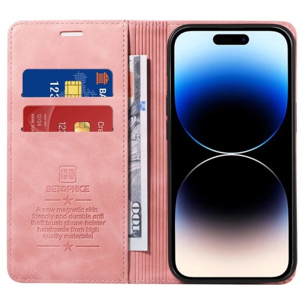 BETOPNICE iPhone 15 Pro Wallet Case 003 - Pink