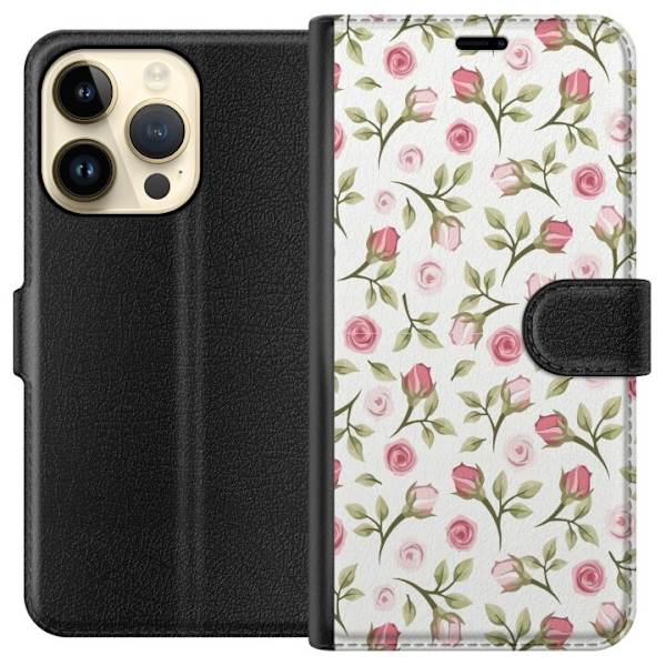Plånboksfodral till Apple iPhone 14 Pro med Blommigt