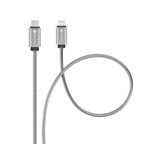 Forcell USB-C till Lightning kabel C236 1m - Silver Silver