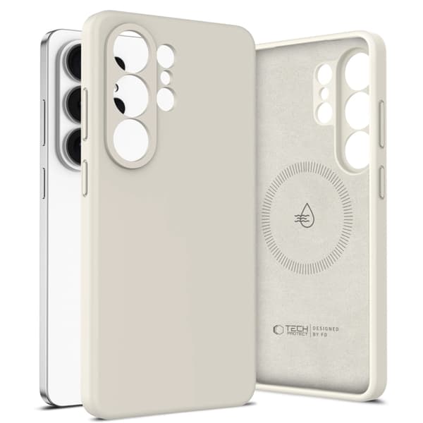 Tech-Protect telefonetui til Galaxy S26 Ultra Magsafe silikone - Cosmic Latte Beige